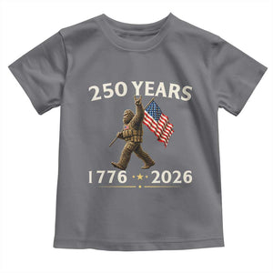 Bigfoot USA 250th Anniversary Toddler T Shirt Sasquatch 250 Years Vintage American Flag Patriotic 4th of July