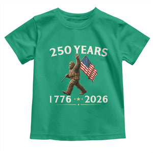 Bigfoot USA 250th Anniversary Toddler T Shirt Sasquatch 250 Years Vintage American Flag Patriotic 4th of July