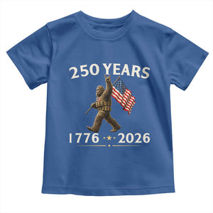 Bigfoot USA 250th Anniversary Toddler T Shirt Sasquatch 250 Years Vintage American Flag Patriotic 4th of July