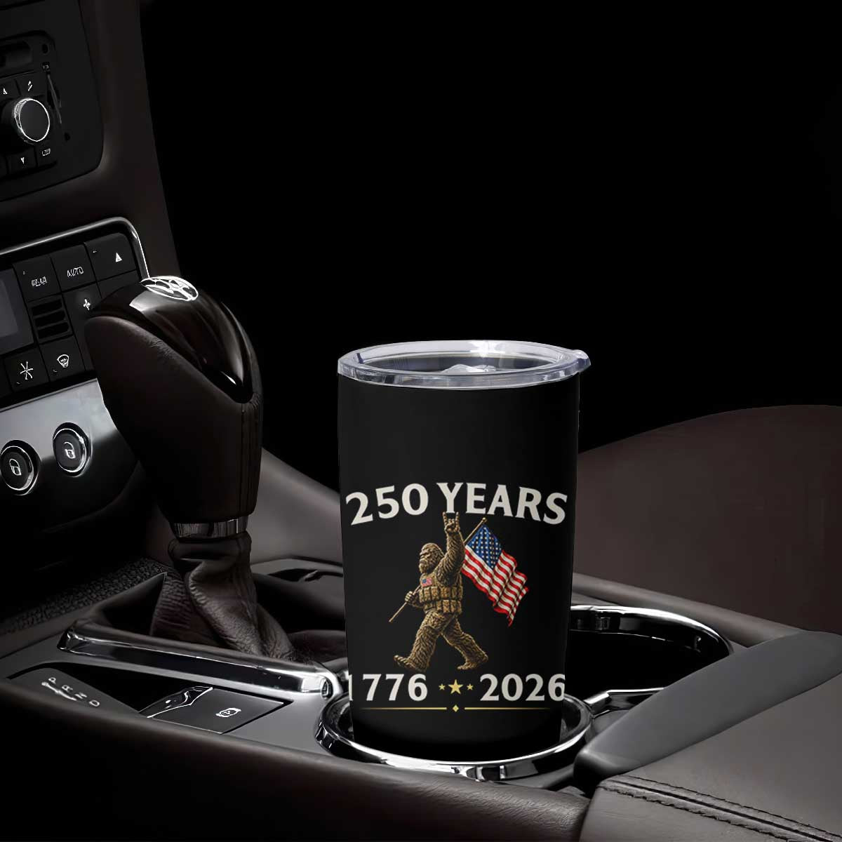 Bigfoot USA 250th Anniversary Tumbler Cup Sasquatch 250 Years Vintage American Flag Patriotic 4th of July