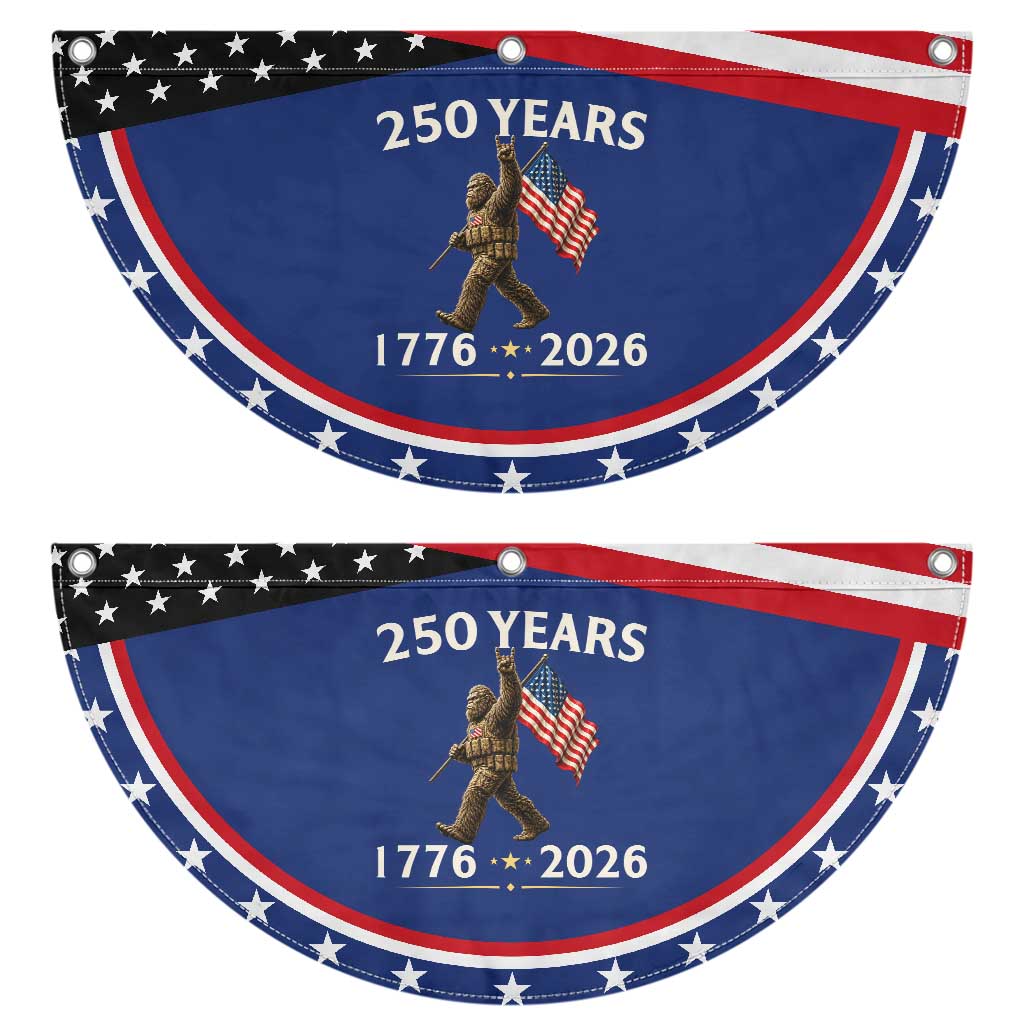 Bigfoot USA 250th Anniversary Patriotic Fan Flag Sasquatch 250 Years Vintage American Flag 4th of July