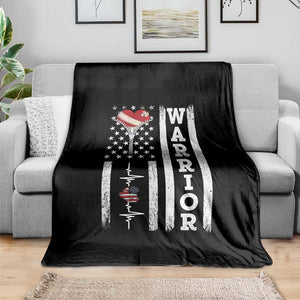 Cool Heart Surgery Warrior Throw Blanket Coronary Bypass Artery Open Heart Surgery Heartbeat American Flag
