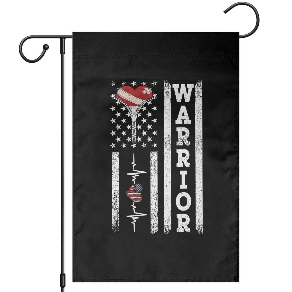 Cool Heart Surgery Warrior Garden Flag Coronary Bypass Artery Open Heart Surgery Heartbeat American Flag