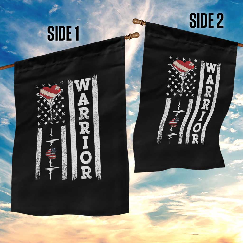 Cool Heart Surgery Warrior Garden Flag Coronary Bypass Artery Open Heart Surgery Heartbeat American Flag