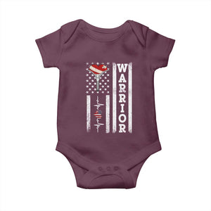 Cool Heart Surgery Warrior Baby Onesie Coronary Bypass Artery Open Heart Surgery Heartbeat American Flag