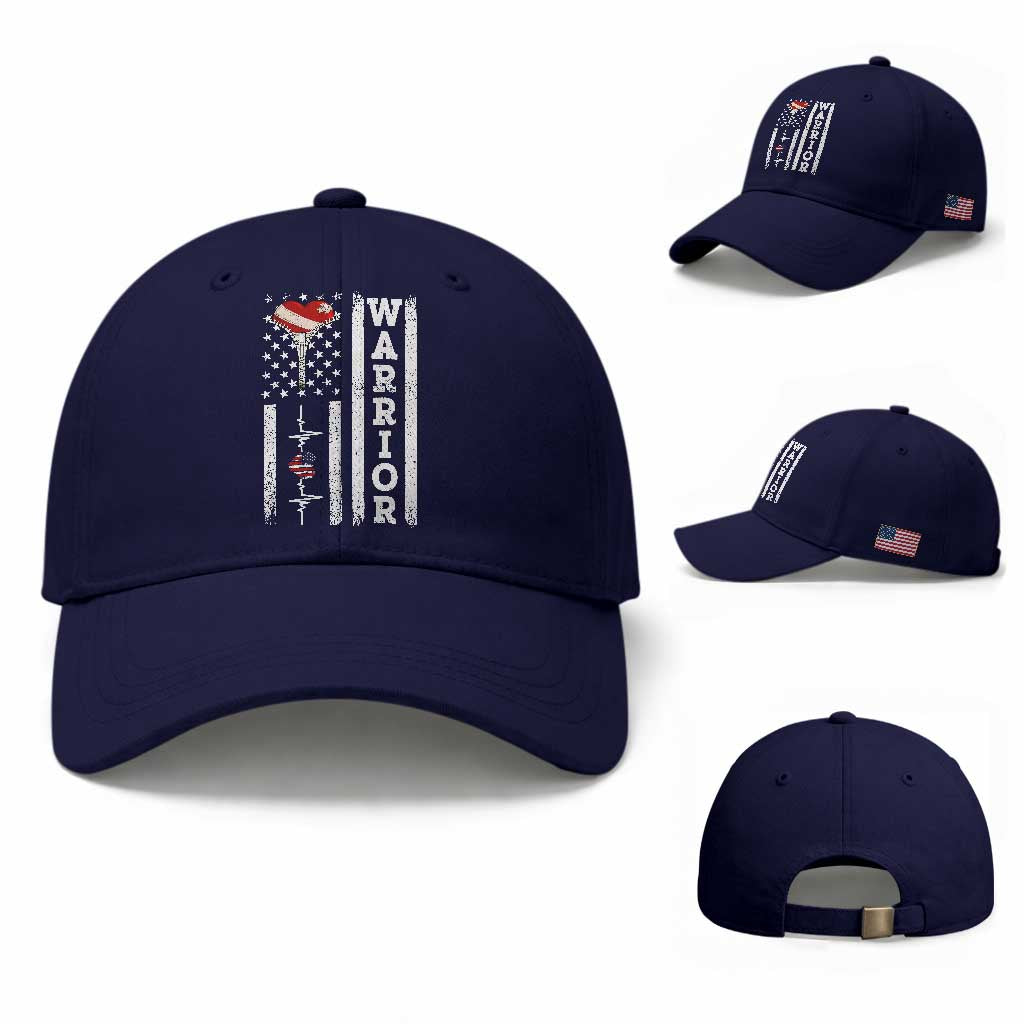 Cool Heart Surgery Warrior Baseball Cap Coronary Bypass Artery Open Heart Surgery Heartbeat American Flag