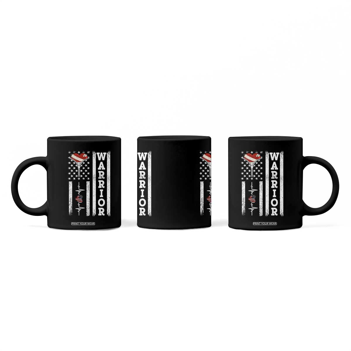 Cool Heart Surgery Warrior Coffee Mug Coronary Bypass Artery Open Heart Surgery Heartbeat American Flag