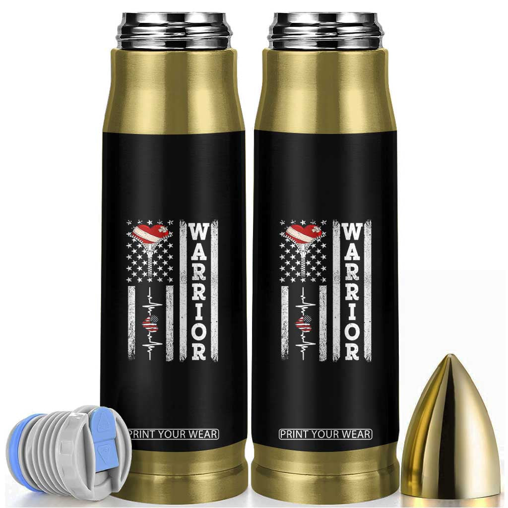 Cool Heart Surgery Warrior Bullet Tumbler Coronary Bypass Artery Open Heart Surgery Heartbeat American Flag