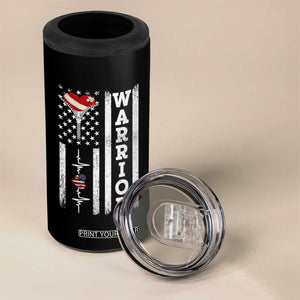 Cool Heart Surgery Warrior 4 in 1 Can Cooler Tumbler Coronary Bypass Artery Open Heart Surgery Heartbeat American Flag