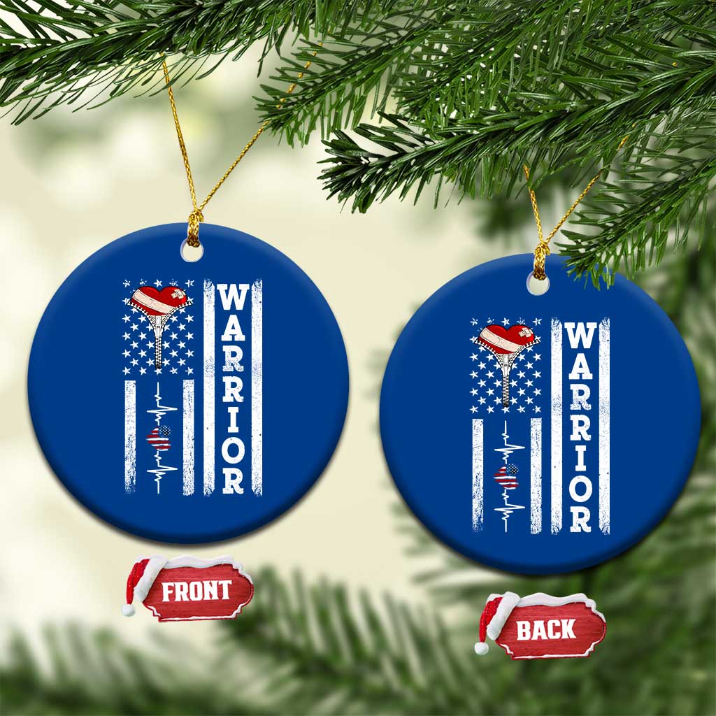 Cool Heart Surgery Warrior Ceramic Ornament Coronary Bypass Artery Open Heart Surgery Heartbeat American Flag