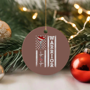 Cool Heart Surgery Warrior Ceramic Ornament Coronary Bypass Artery Open Heart Surgery Heartbeat American Flag