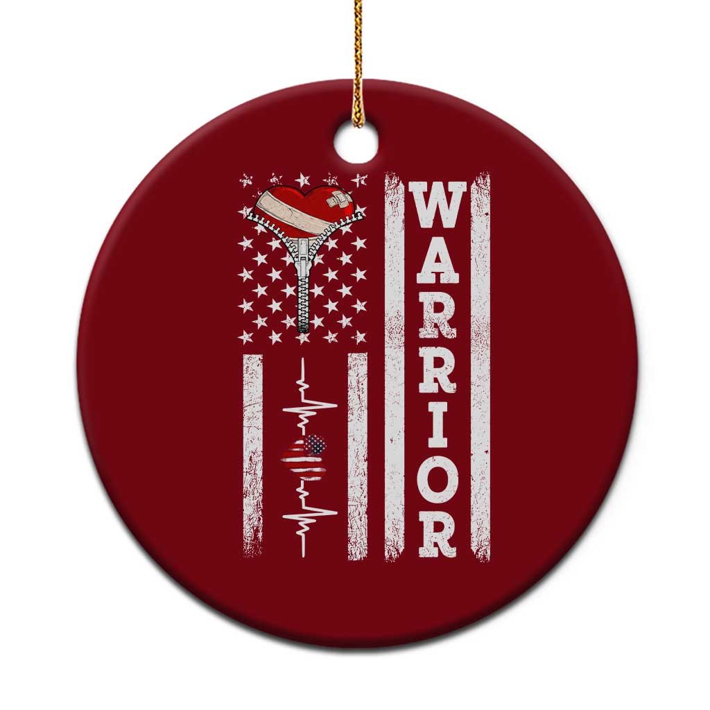 Cool Heart Surgery Warrior Ceramic Ornament Coronary Bypass Artery Open Heart Surgery Heartbeat American Flag TS10 1pc Red Print Your Wear