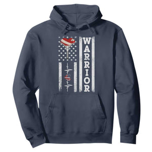 Cool Heart Surgery Warrior Hoodie Coronary Bypass Artery Open Heart Surgery Heartbeat American Flag