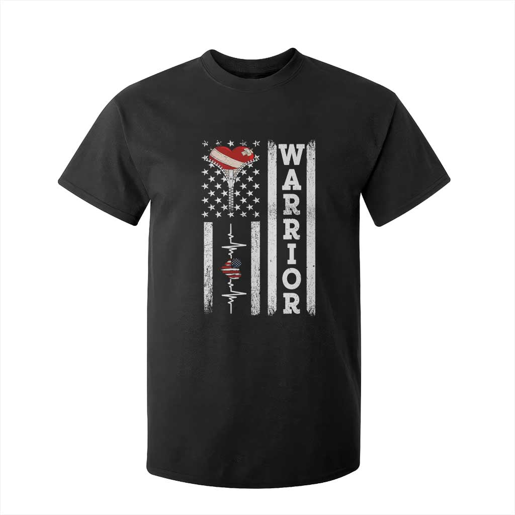Cool Heart Surgery Warrior T Shirt For Kid Coronary Bypass Artery Open Heart Surgery Heartbeat American Flag