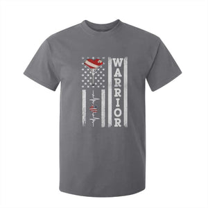 Cool Heart Surgery Warrior T Shirt For Kid Coronary Bypass Artery Open Heart Surgery Heartbeat American Flag