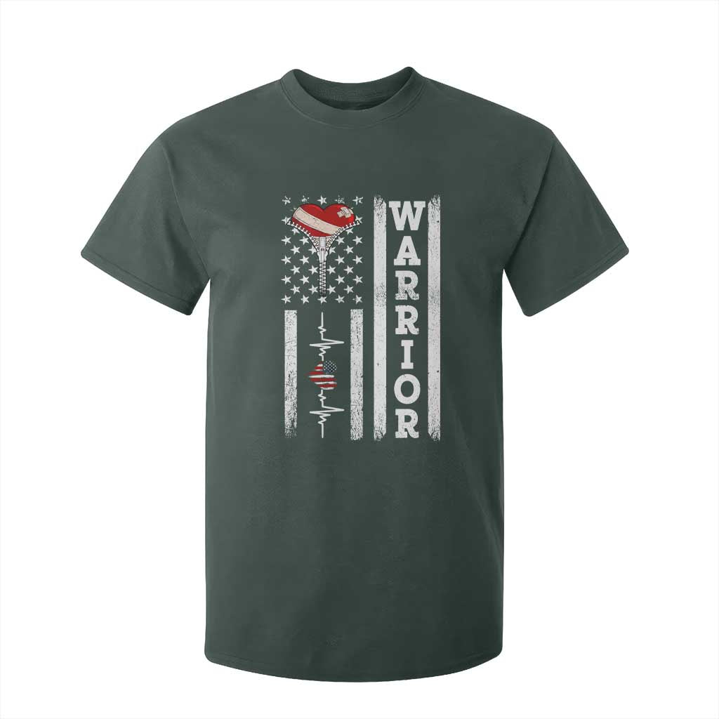 Cool Heart Surgery Warrior T Shirt For Kid Coronary Bypass Artery Open Heart Surgery Heartbeat American Flag