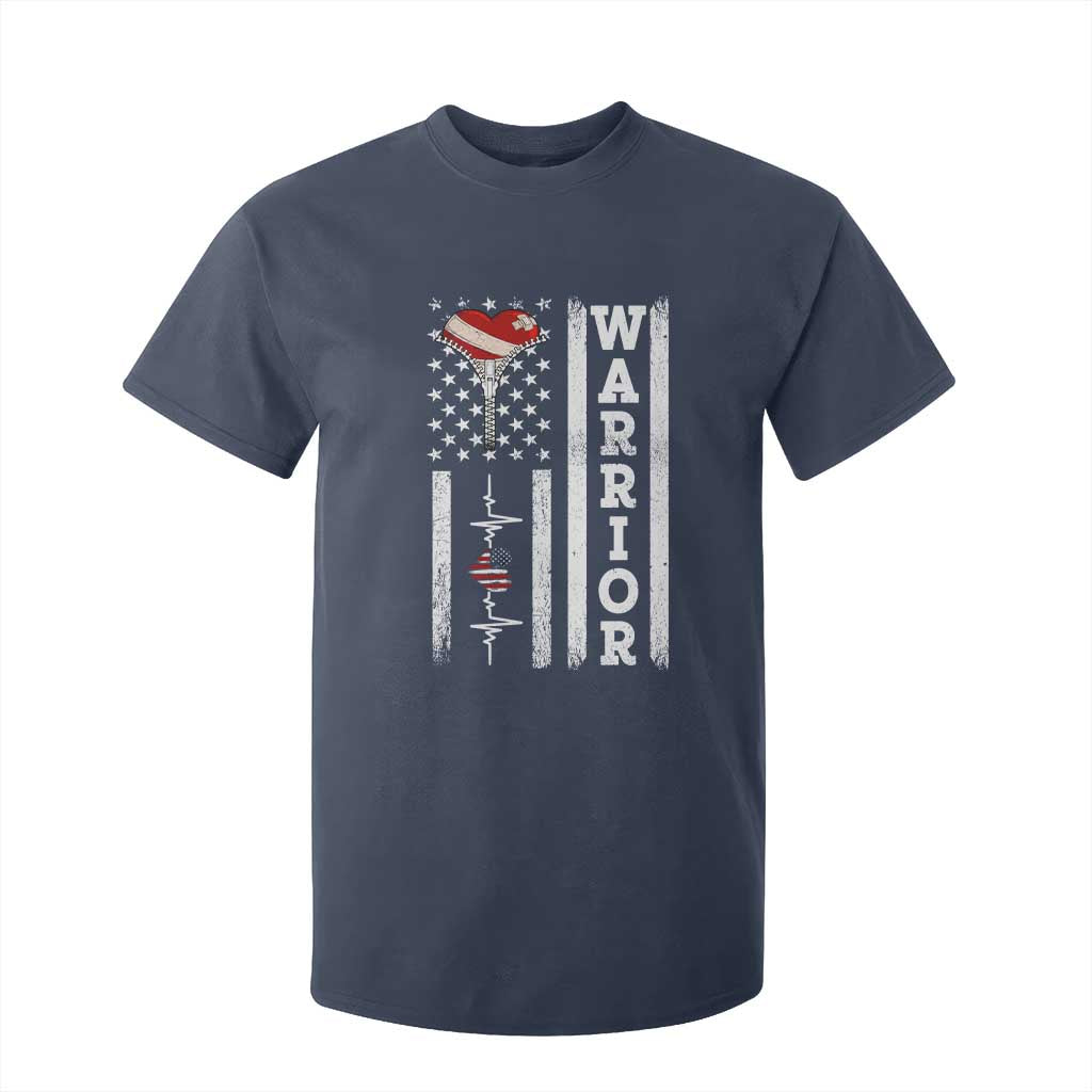 Cool Heart Surgery Warrior T Shirt For Kid Coronary Bypass Artery Open Heart Surgery Heartbeat American Flag