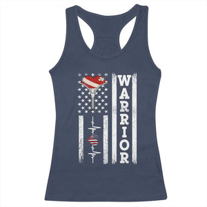 Cool Heart Surgery Warrior Racerback Tank Top Coronary Bypass Artery Open Heart Surgery Heartbeat American Flag
