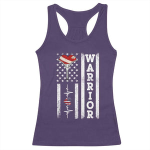 Cool Heart Surgery Warrior Racerback Tank Top Coronary Bypass Artery Open Heart Surgery Heartbeat American Flag