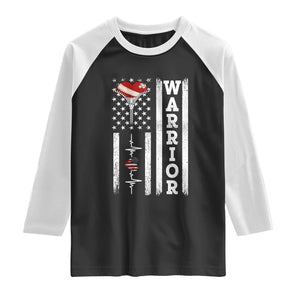 Cool Heart Surgery Warrior Raglan Shirt Coronary Bypass Artery Open Heart Surgery Heartbeat American Flag