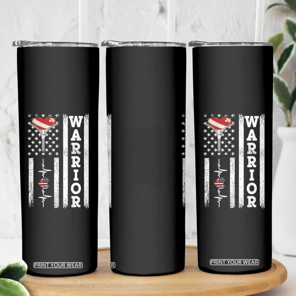 Cool Heart Surgery Warrior Skinny Tumbler Coronary Bypass Artery Open Heart Surgery Heartbeat American Flag
