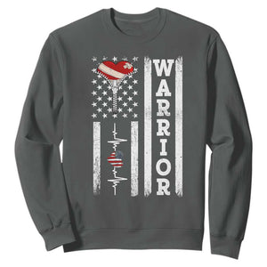 Cool Heart Surgery Warrior Sweatshirt Coronary Bypass Artery Open Heart Surgery Heartbeat American Flag