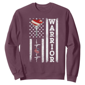 Cool Heart Surgery Warrior Sweatshirt Coronary Bypass Artery Open Heart Surgery Heartbeat American Flag