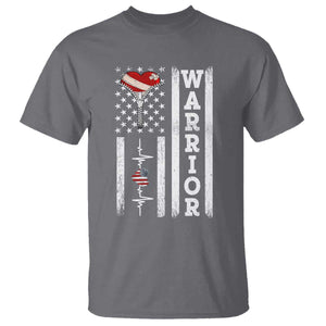 Cool Heart Surgery Warrior T Shirt Coronary Bypass Artery Open Heart Surgery Heartbeat American Flag