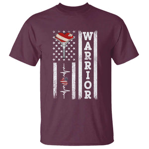 Cool Heart Surgery Warrior T Shirt Coronary Bypass Artery Open Heart Surgery Heartbeat American Flag
