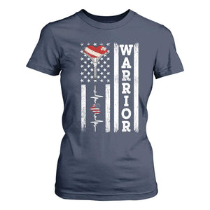 Cool Heart Surgery Warrior T Shirt For Women Coronary Bypass Artery Open Heart Surgery Heartbeat American Flag