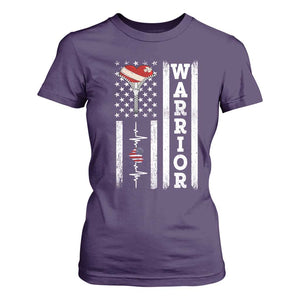 Cool Heart Surgery Warrior T Shirt For Women Coronary Bypass Artery Open Heart Surgery Heartbeat American Flag