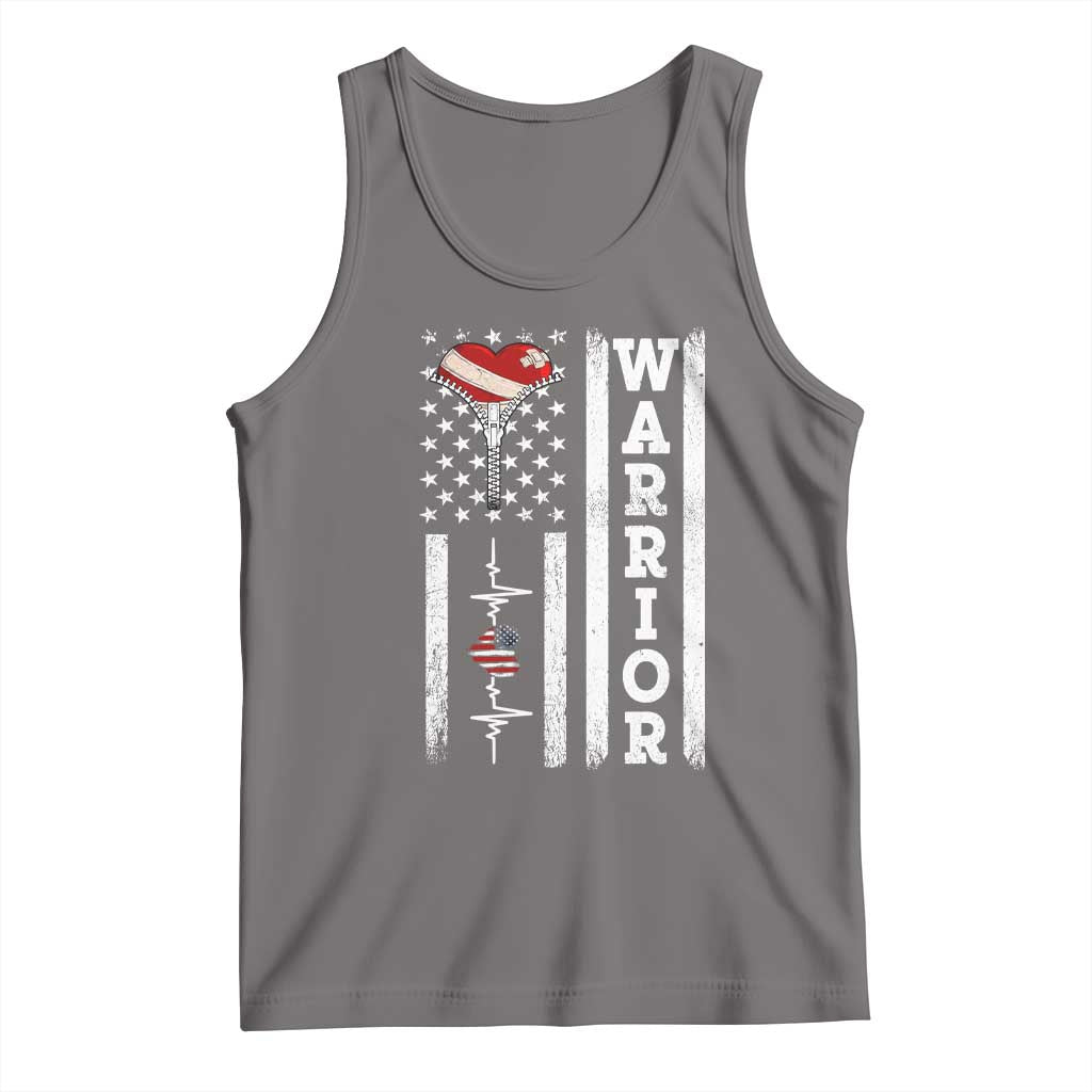 Cool Heart Surgery Warrior Tank Top Coronary Bypass Artery Open Heart Surgery Heartbeat American Flag