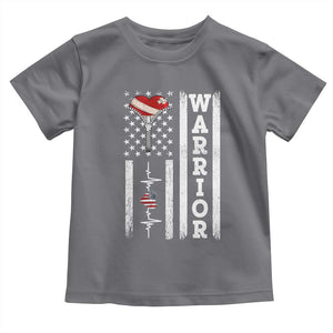 Cool Heart Surgery Warrior Toddler T Shirt Coronary Bypass Artery Open Heart Surgery Heartbeat American Flag