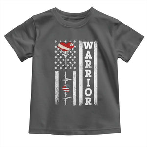 Cool Heart Surgery Warrior Toddler T Shirt Coronary Bypass Artery Open Heart Surgery Heartbeat American Flag