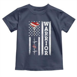 Cool Heart Surgery Warrior Toddler T Shirt Coronary Bypass Artery Open Heart Surgery Heartbeat American Flag