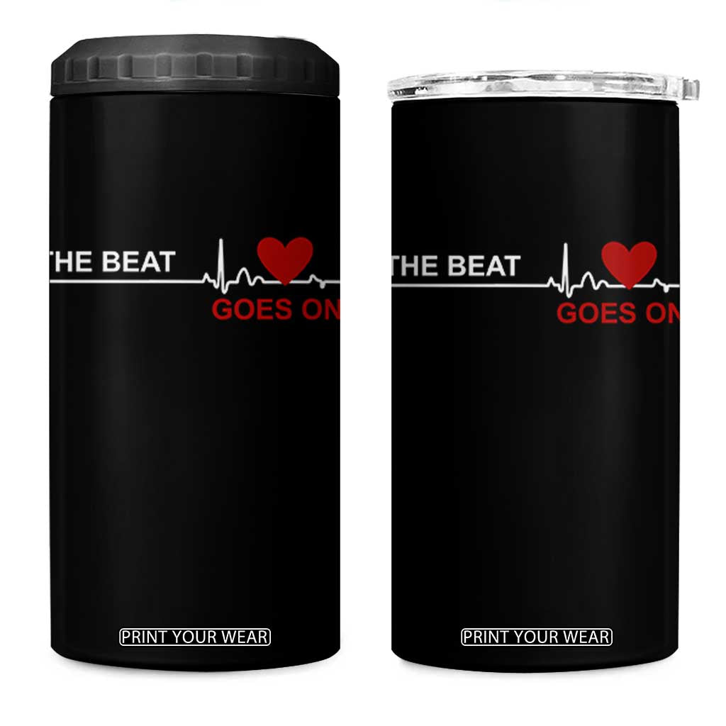 Cool Heart Surgery Survivor 4 in 1 Can Cooler Tumbler Heart Attack Surgery The Beat Goes On Rehab Recover
