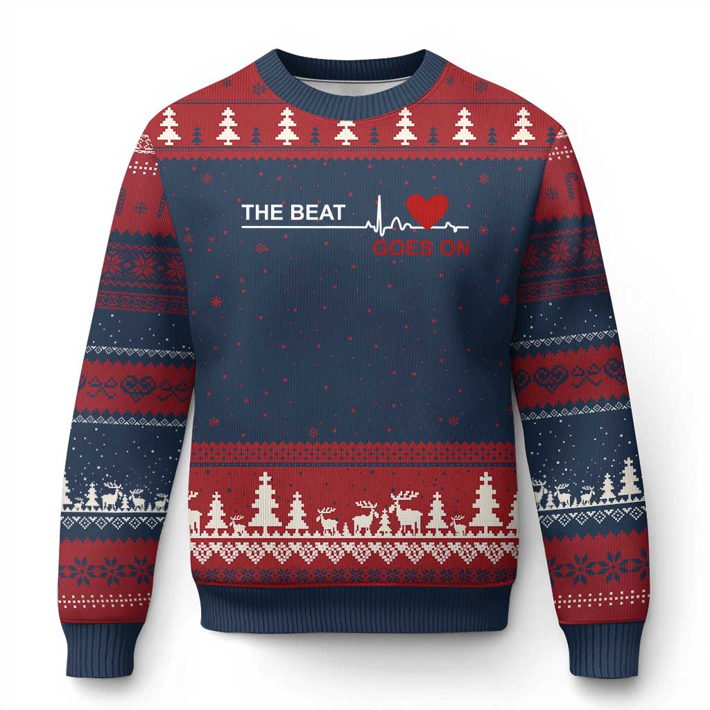 Cool Heart Surgery Survivor Ugly Christmas Sweater Heart Attack Surgery The Beat Goes On Rehab Recover