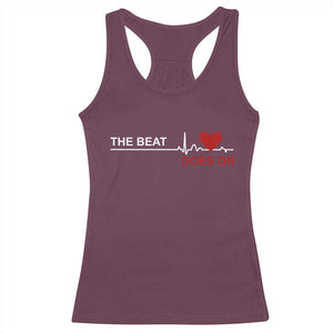 Cool Heart Surgery Survivor Racerback Tank Top Heart Attack Surgery The Beat Goes On Rehab Recover