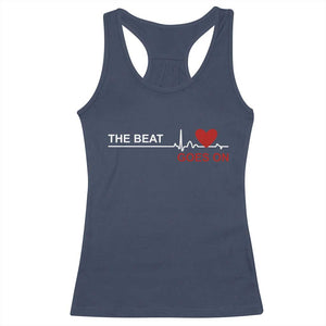 Cool Heart Surgery Survivor Racerback Tank Top Heart Attack Surgery The Beat Goes On Rehab Recover