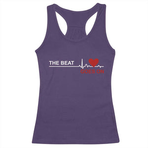 Cool Heart Surgery Survivor Racerback Tank Top Heart Attack Surgery The Beat Goes On Rehab Recover
