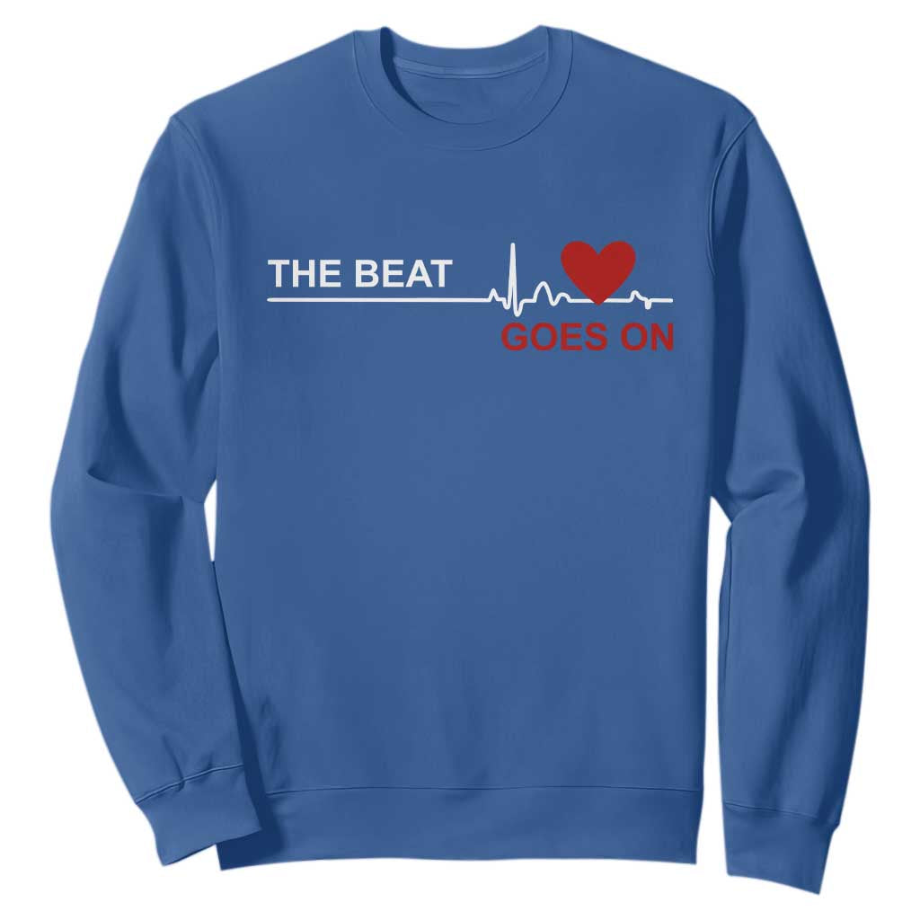 Cool Heart Surgery Survivor Sweatshirt Heart Attack Surgery The Beat Goes On Rehab Recover