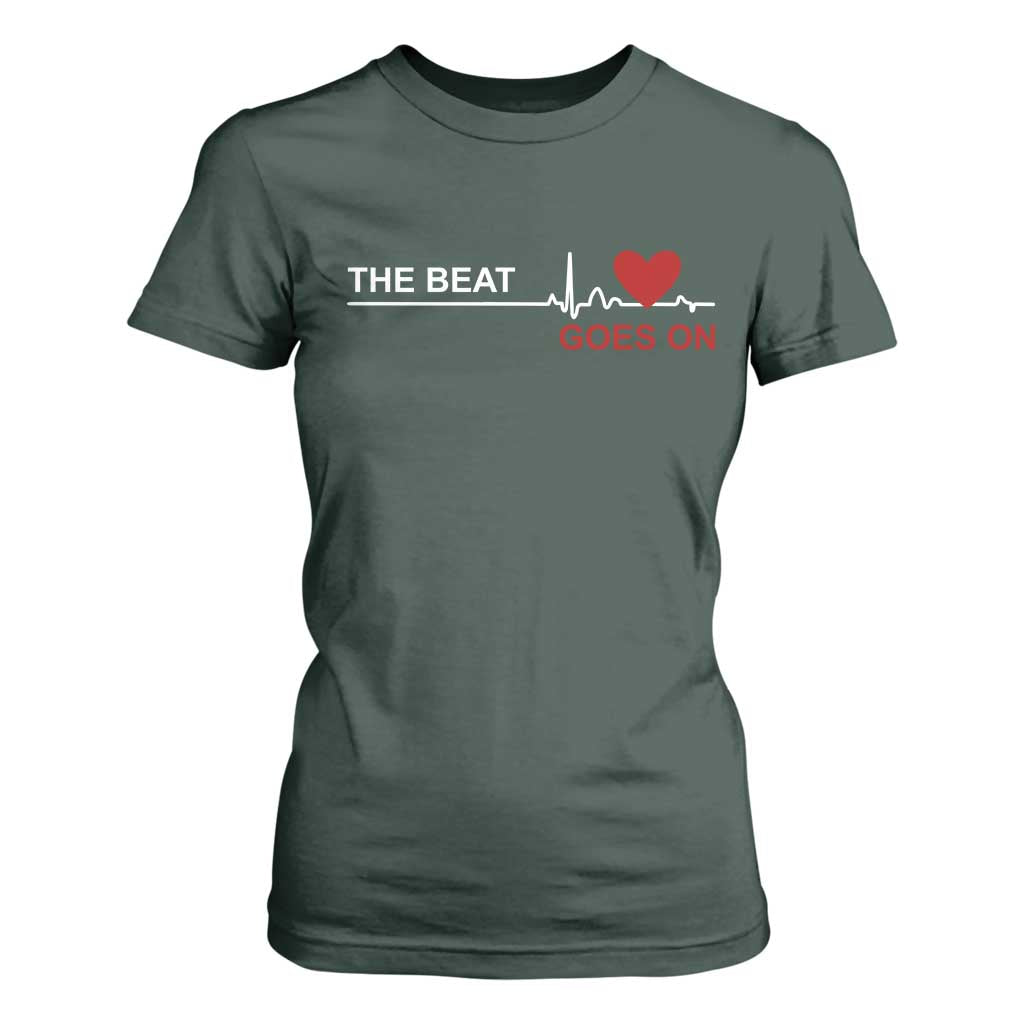 Cool Heart Surgery Survivor T Shirt For Women Heart Attack Surgery The Beat Goes On Rehab Recover