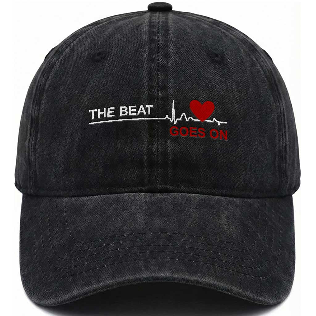 Cool Heart Surgery Survivor Washed Cotton Baseball Cap Heart Attack Surgery The Beat Goes On Rehab Recover