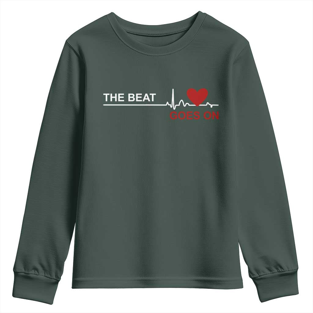 Cool Heart Surgery Survivor Youth Sweatshirt Heart Attack Surgery The Beat Goes On Rehab Recover