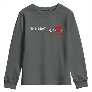 Cool Heart Surgery Survivor Youth Sweatshirt Heart Attack Surgery The Beat Goes On Rehab Recover