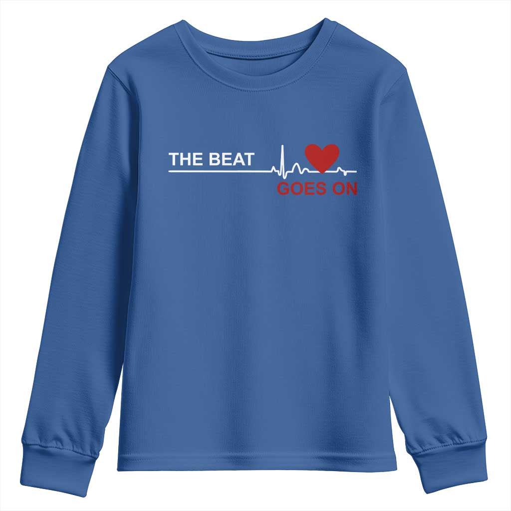 Cool Heart Surgery Survivor Youth Sweatshirt Heart Attack Surgery The Beat Goes On Rehab Recover