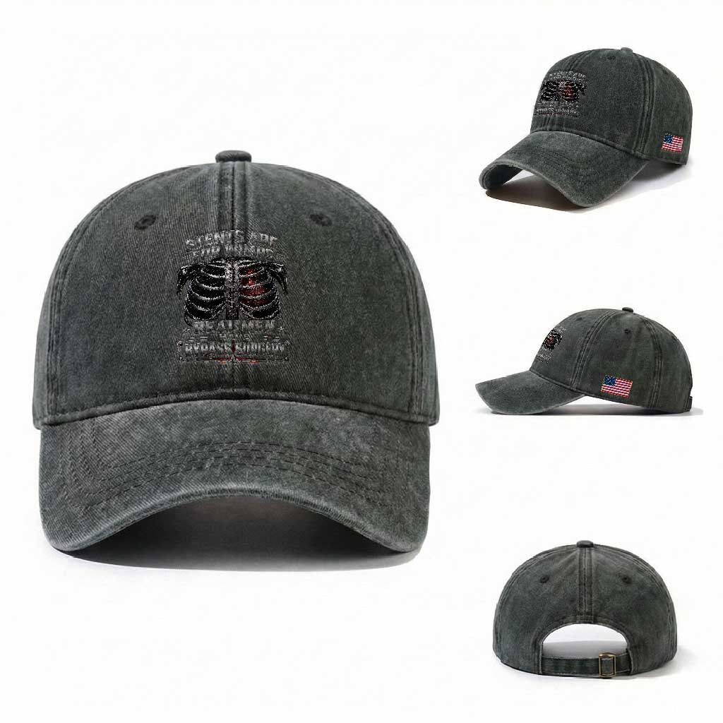 Heart Surgery Survivor Washed Cotton Baseball Cap After Surgery Recovery Bypass