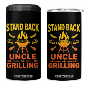 Stand Back Uncle Is Grilling 4 in 1 Can Cooler Tumbler Funny Fathers Day BBQ