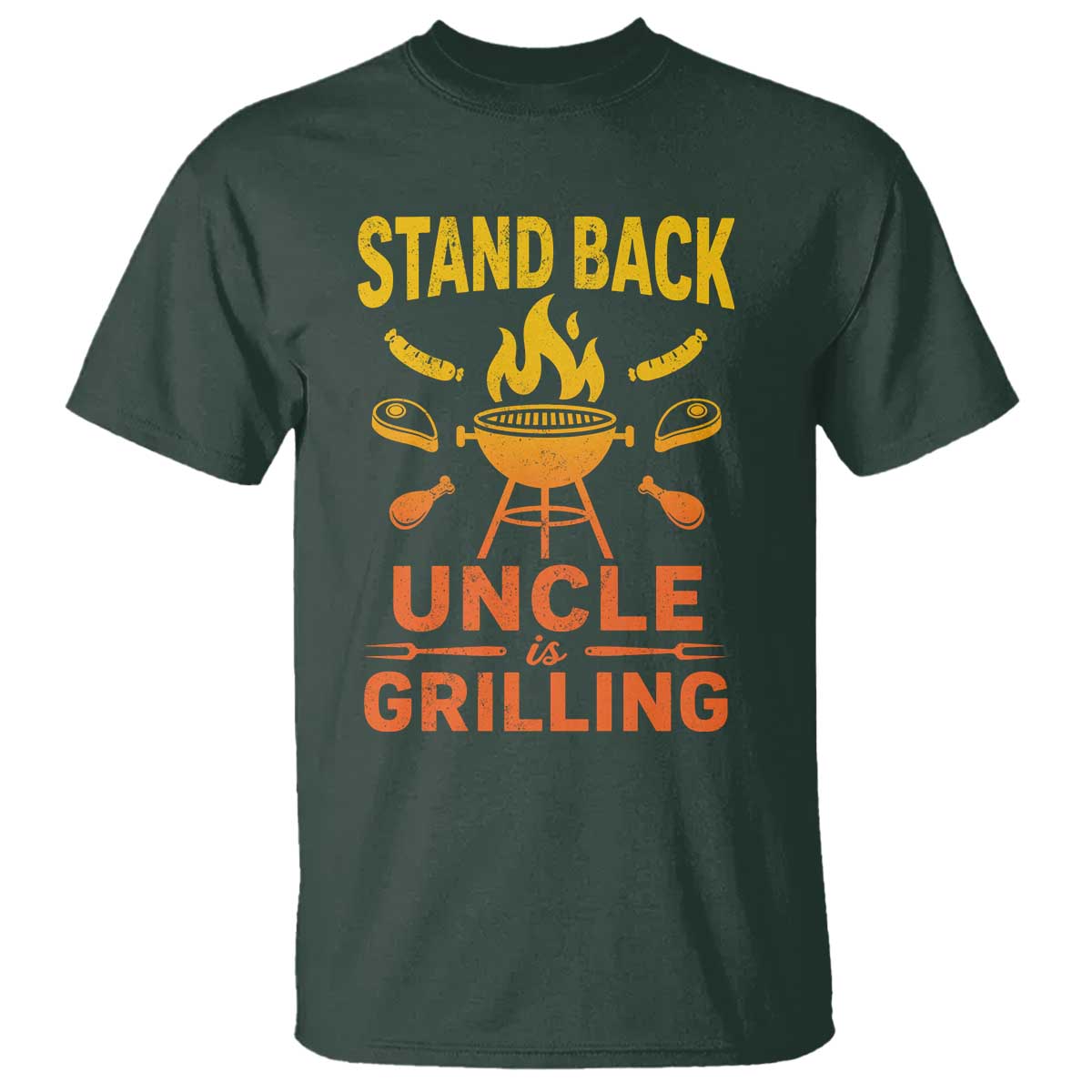 Stand Back Uncle Is Grilling T Shirt Funny Fathers Day BBQ