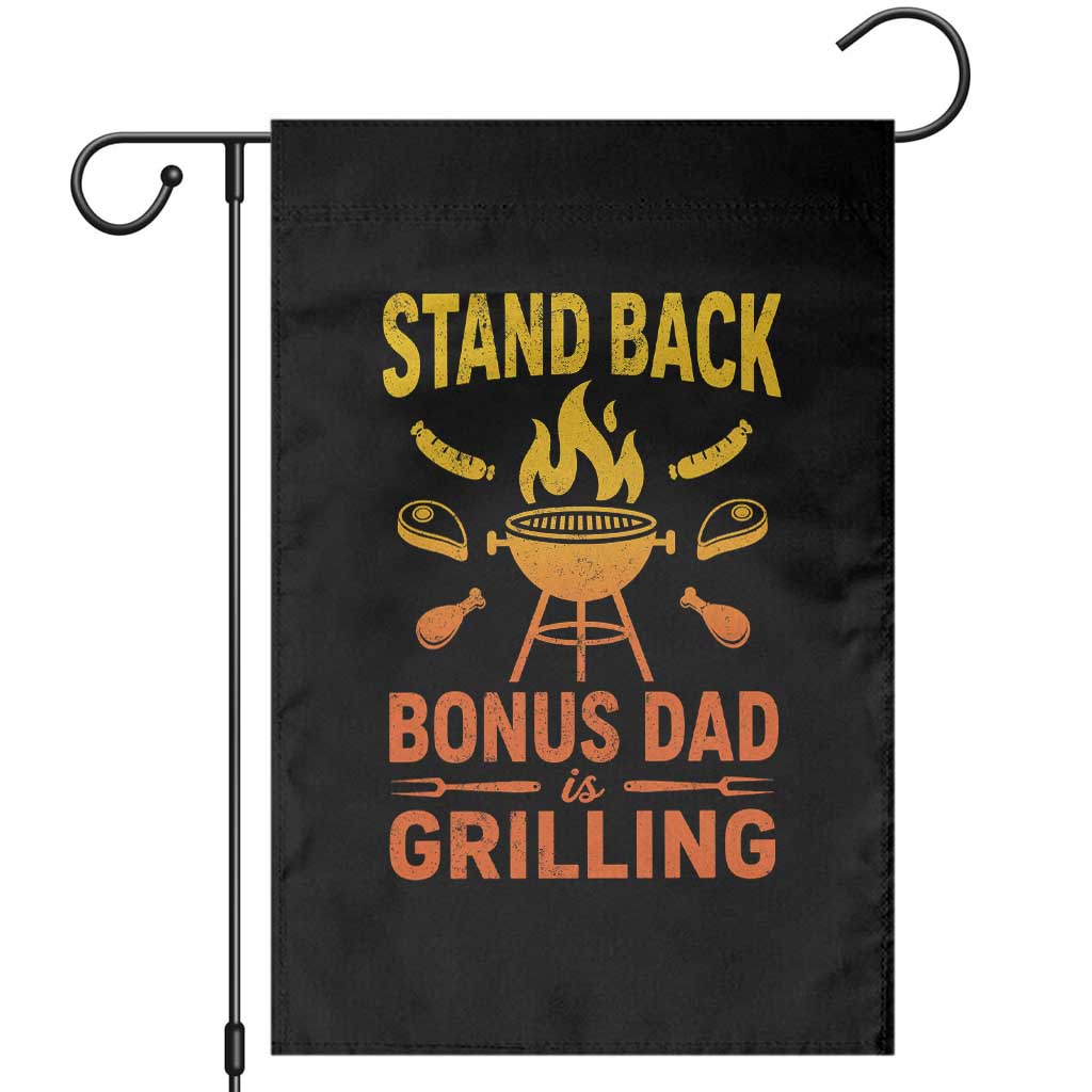Funny Grilling Bonus Dad Garden Flag BBQ Stepdad Grill Masters Sarcastic TS10 Black Print Your Wear
